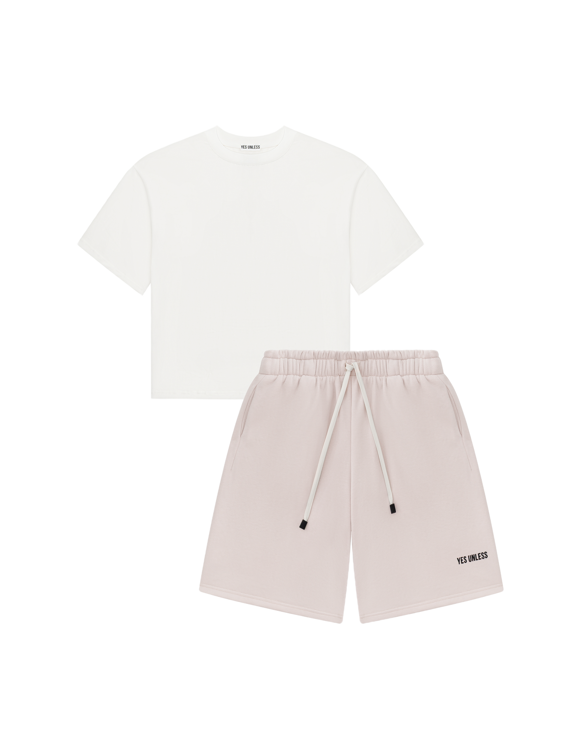 Сет футболка (молочно-біла) та шорти (антично-білі)