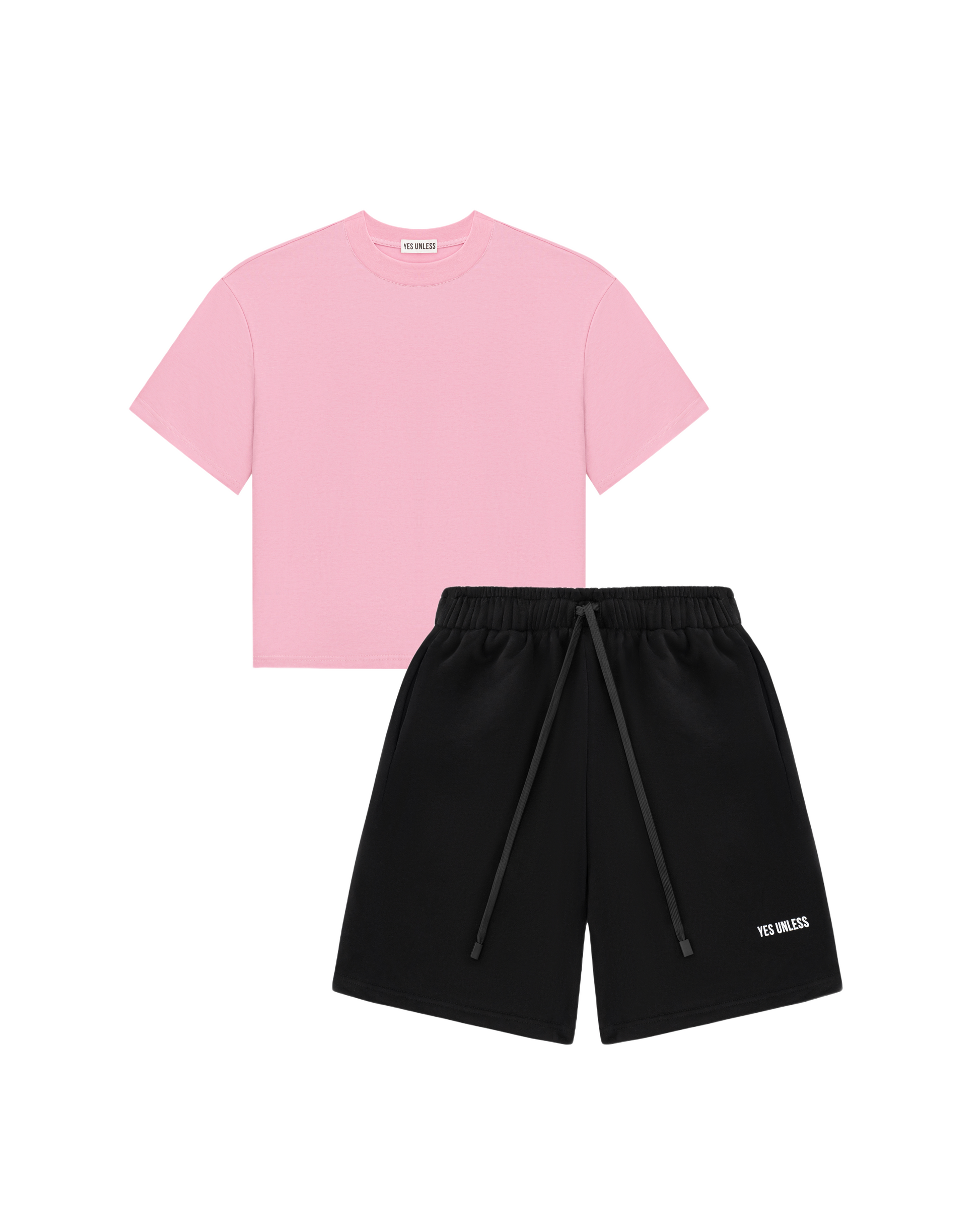 Сет футболка (кварцово-рожева) та шорти (чорні)