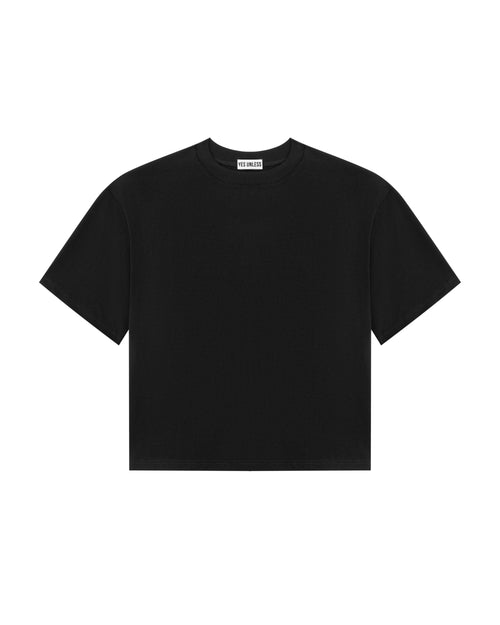 Boxy Oversized T-Shirt - Jet Black (Unisex)