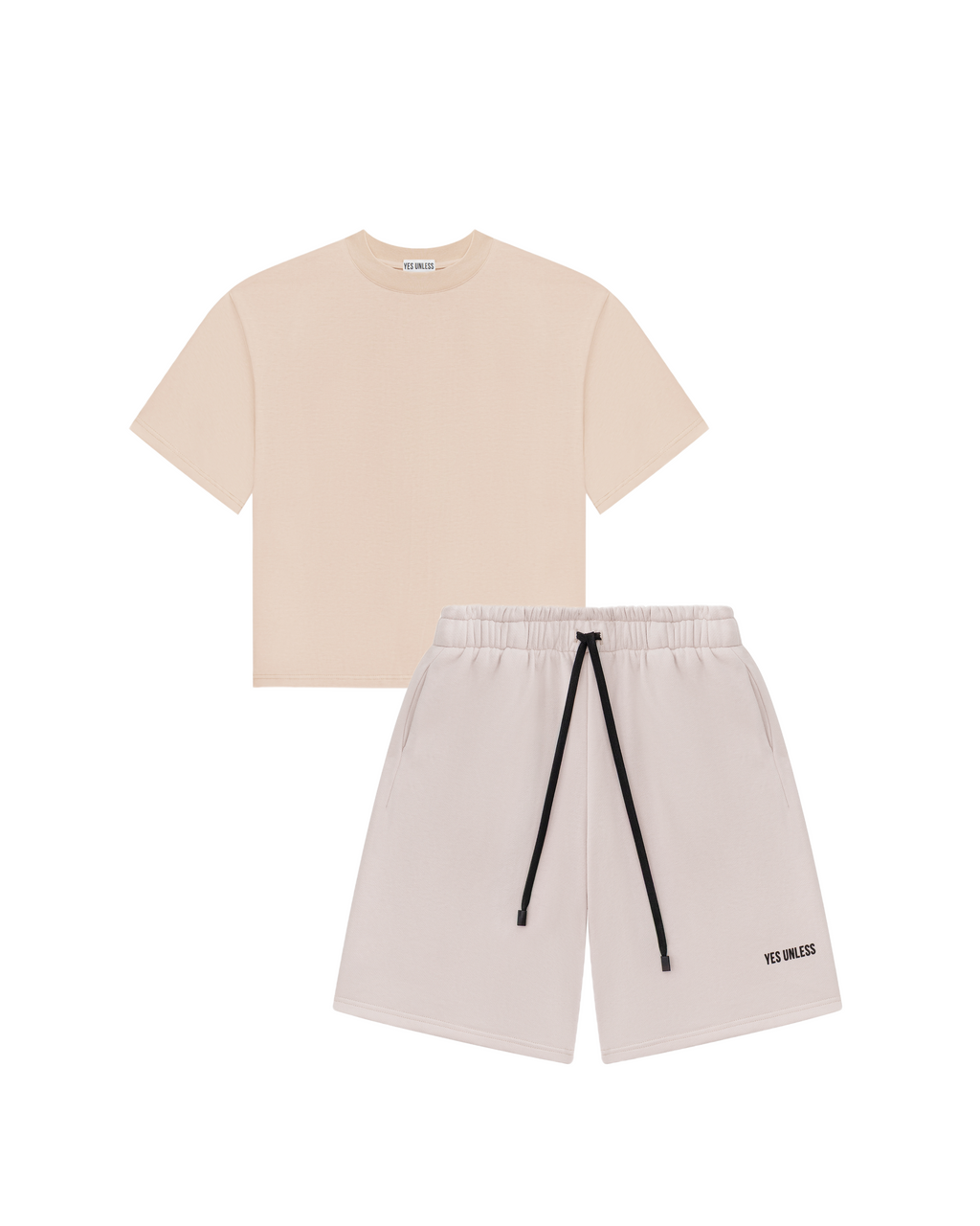 Сет футболка (натурально-бежева) та шорти (антично-білі)