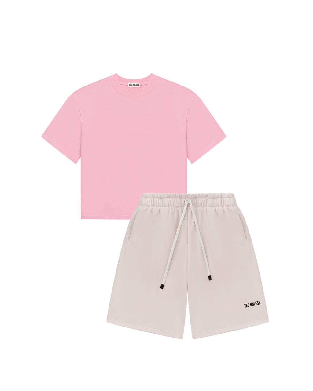 Сет футболка (кварцово-рожева) та шорти (антично-білі)