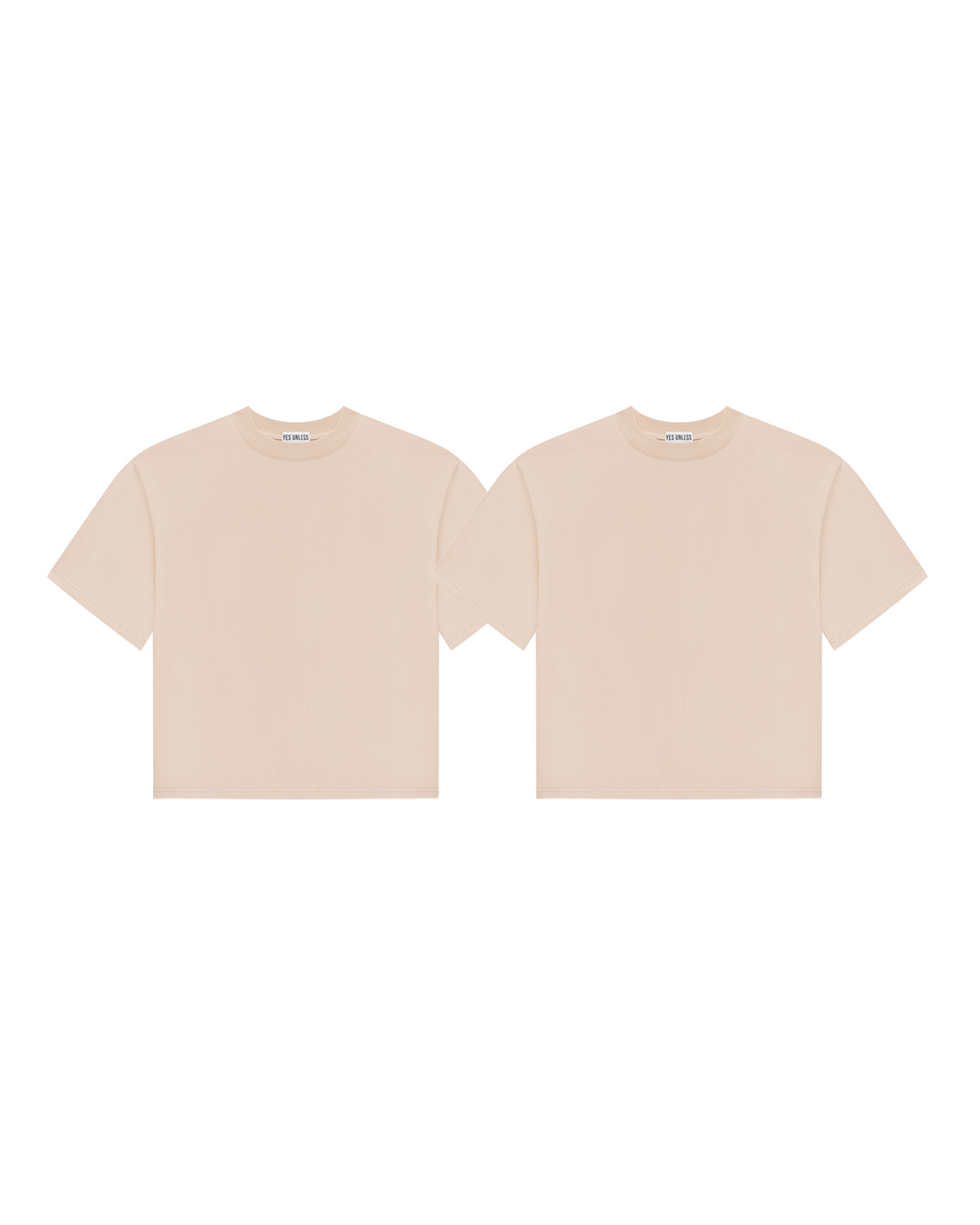 2 футболки boxy-силуету - натурально-бежева (унісекс)