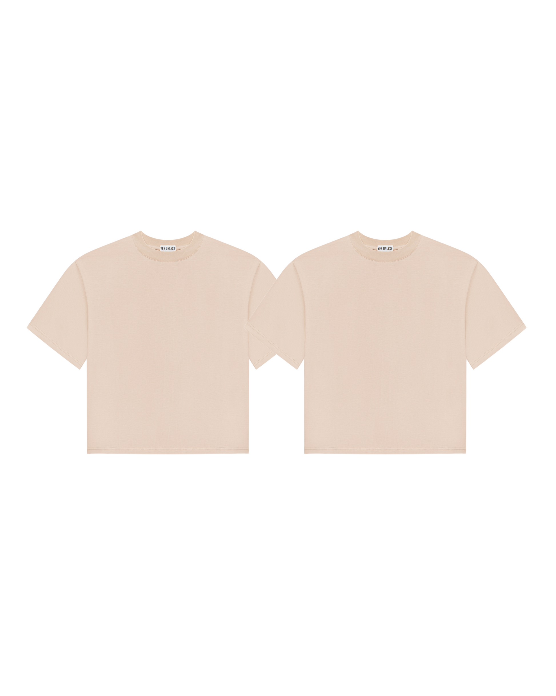 2 футболки boxy-силуету - натурально-бежева (унісекс)