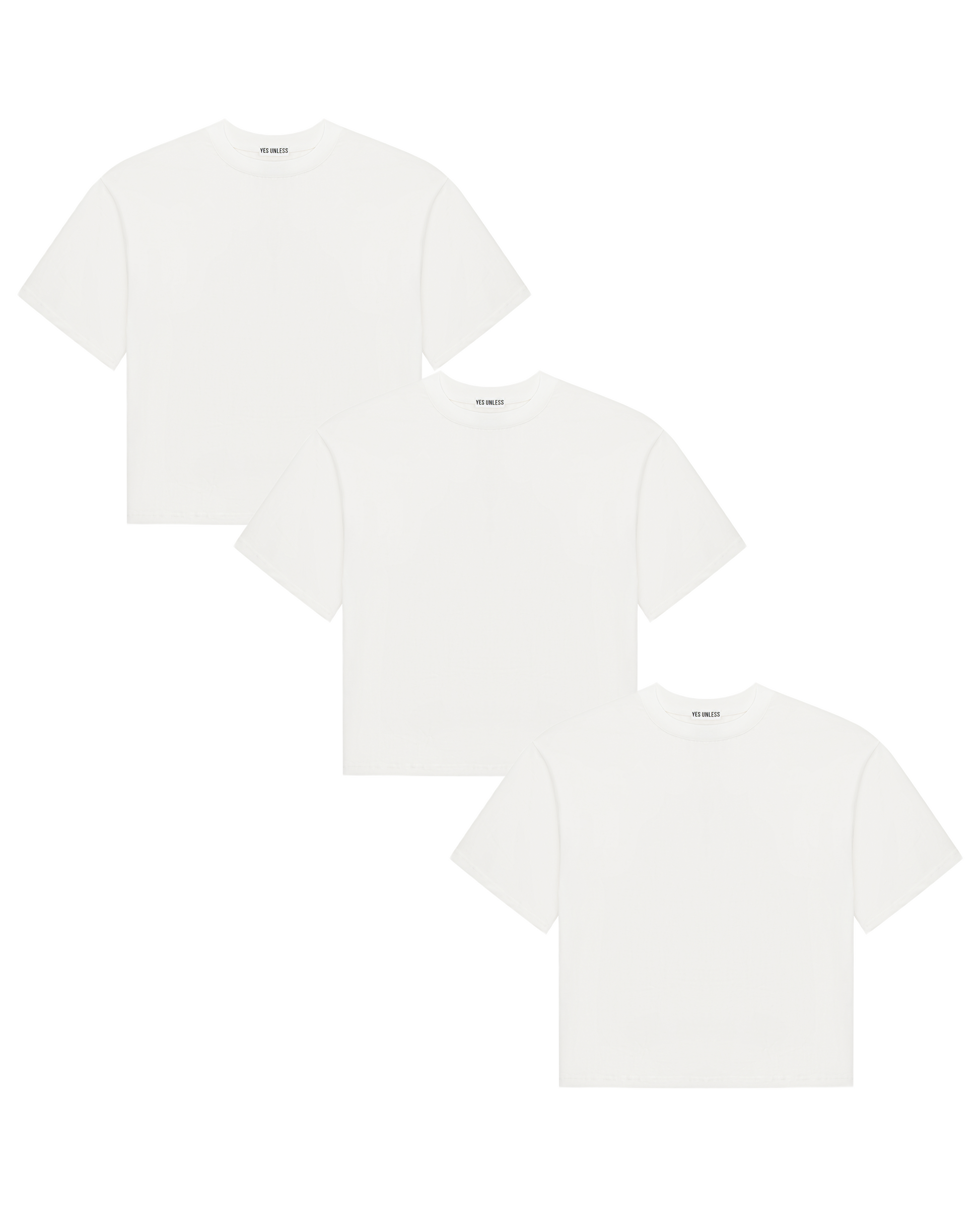 3 футболки boxy-силуету - молочно-біла (унісекс)