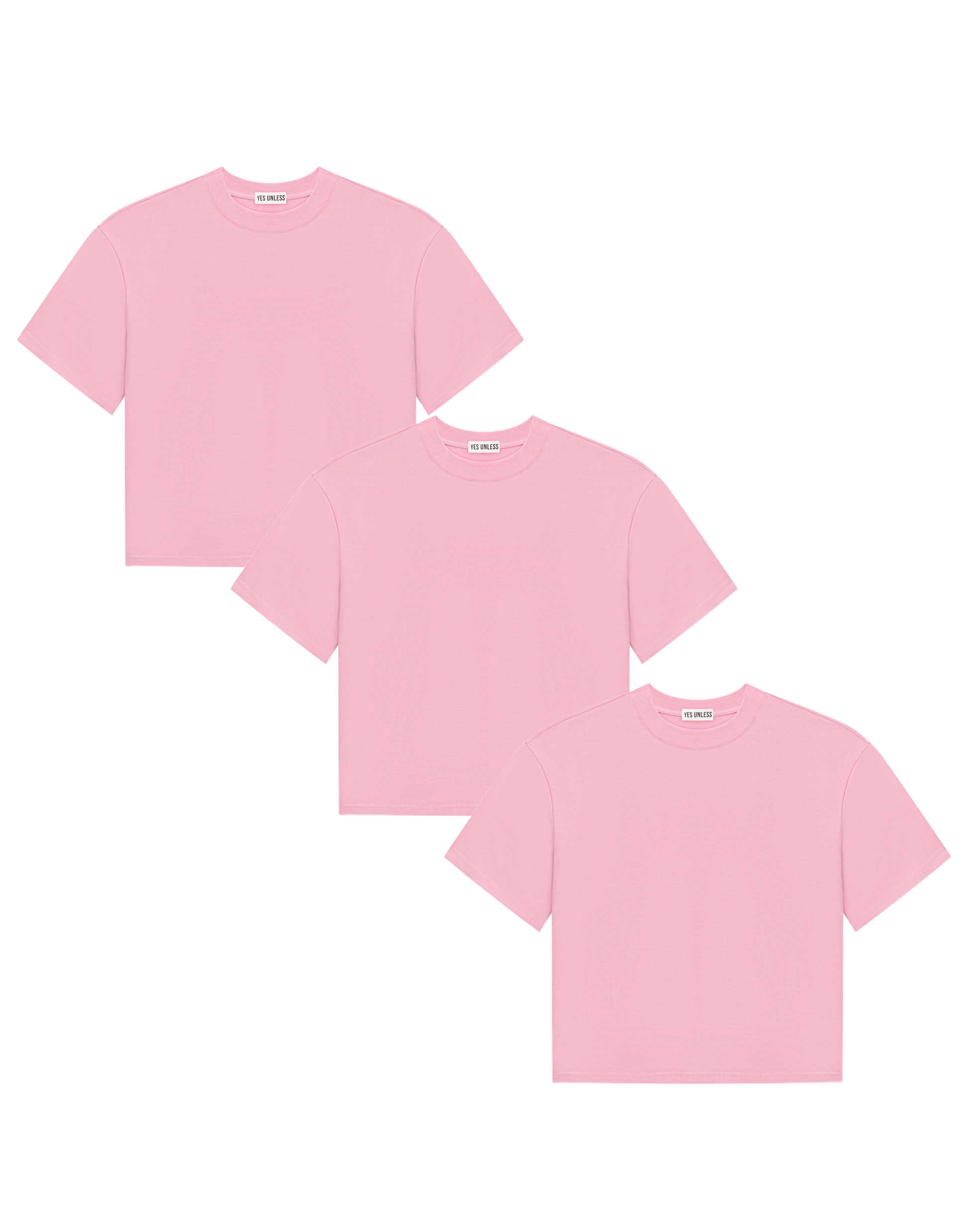 3 футболки boxy-силуету - кварцово-рожева (унісекс)