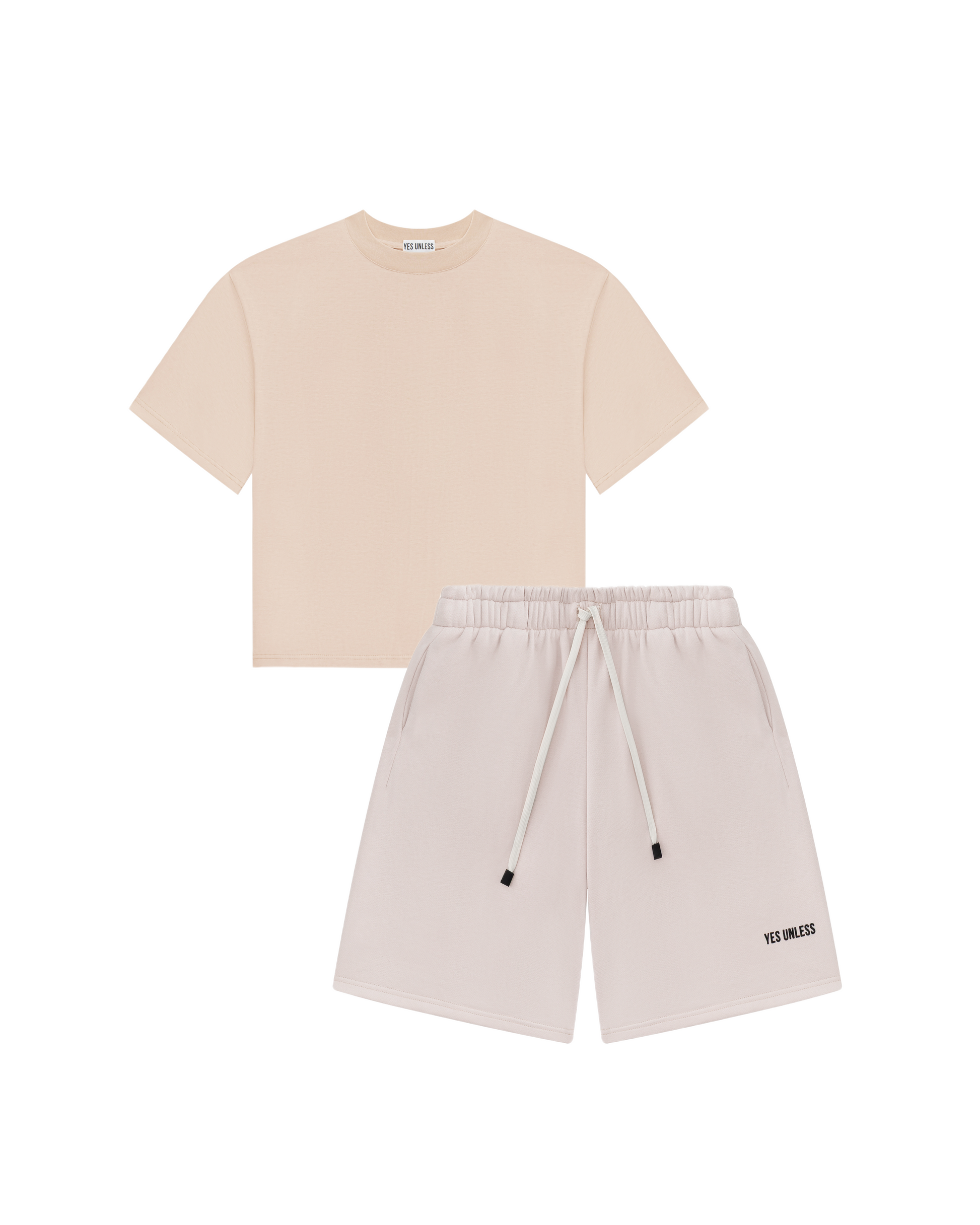 Сет футболка (натурально-бежева) та шорти (антично-білі)