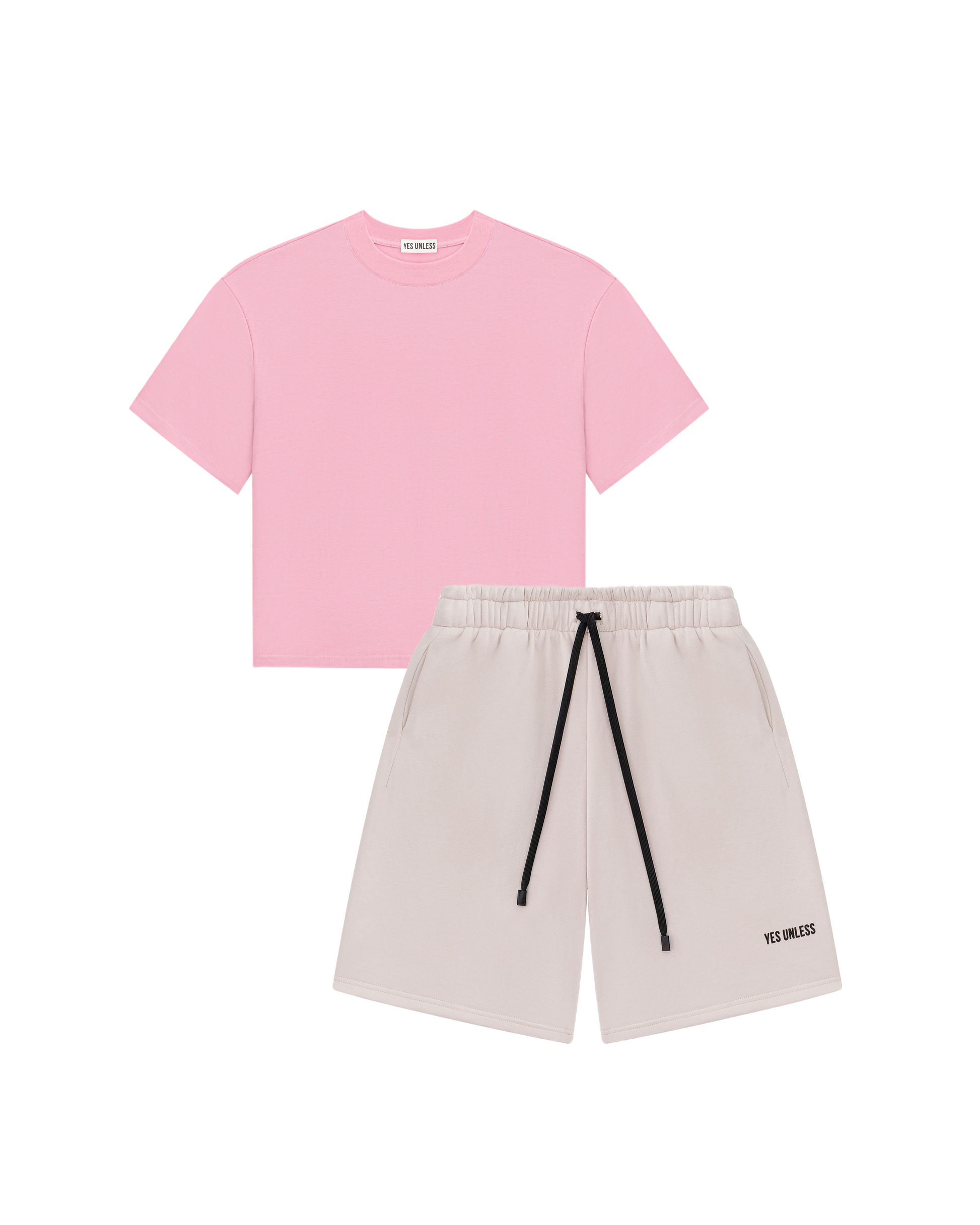 Сет футболка (кварцово-рожева) та шорти (антично-білі)
