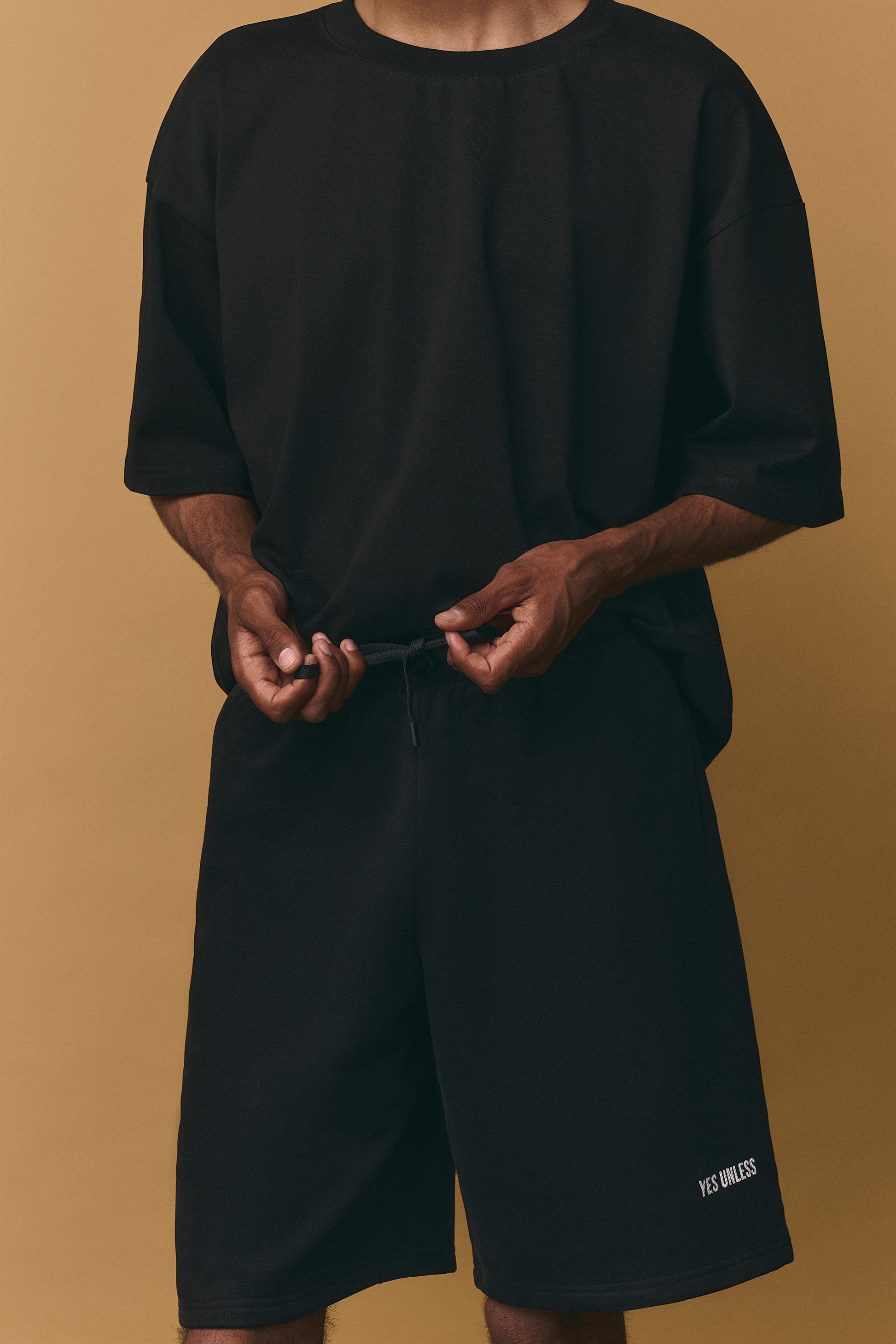 Boxy Fit Shorts - Jet Black (Unisex)