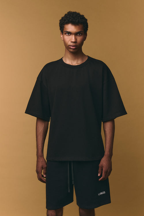 Boxy Oversized T-Shirt - Jet Black (Unisex)
